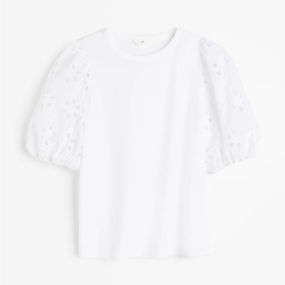 H&M White Puff Sleeve Blouse